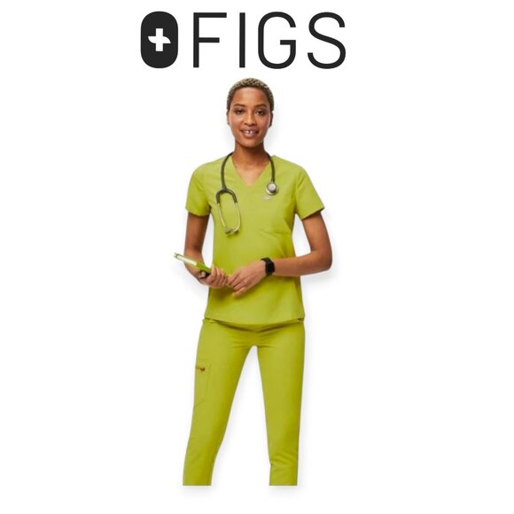 Figs Technical Collection s/s limeade Caterina one pocket scrub top size S - Picture 1 of 8